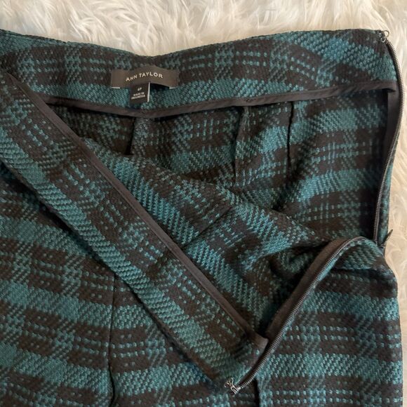 Ann Taylor The Petite Plaid High Waist Ankle Tweed Pants Women 4P Blue Black - Picture 8 of 15